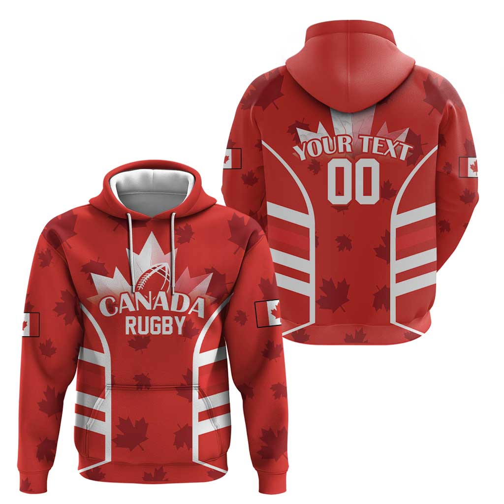 Custom Canada Rugby Zip Hoodie Canada Flag Maple Leaf - Wonder Print Shop