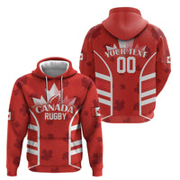 Custom Canada Rugby Zip Hoodie Canada Flag Maple Leaf - Wonder Print Shop