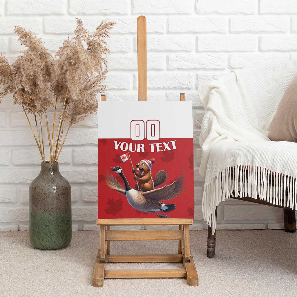 Custom Canada Rugby Canvas Wall Art Beaver Riding A Goose - Wonder Print Shop