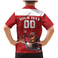 Custom Canada Rugby Family Matching Mermaid Dress and Hawaiian Shirt Beaver Riding A Goose - Wonder Print Shop