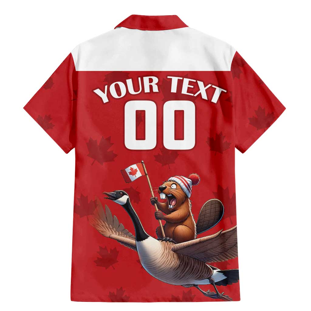 Custom Canada Rugby Family Matching Mermaid Dress and Hawaiian Shirt Beaver Riding A Goose - Wonder Print Shop
