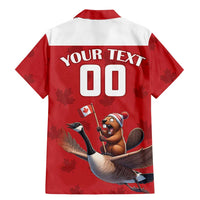 Custom Canada Rugby Family Matching Mermaid Dress and Hawaiian Shirt Beaver Riding A Goose - Wonder Print Shop