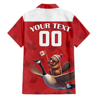 Custom Canada Rugby Family Matching Off Shoulder Maxi Dress and Hawaiian Shirt Beaver Riding A Goose - Wonder Print Shop