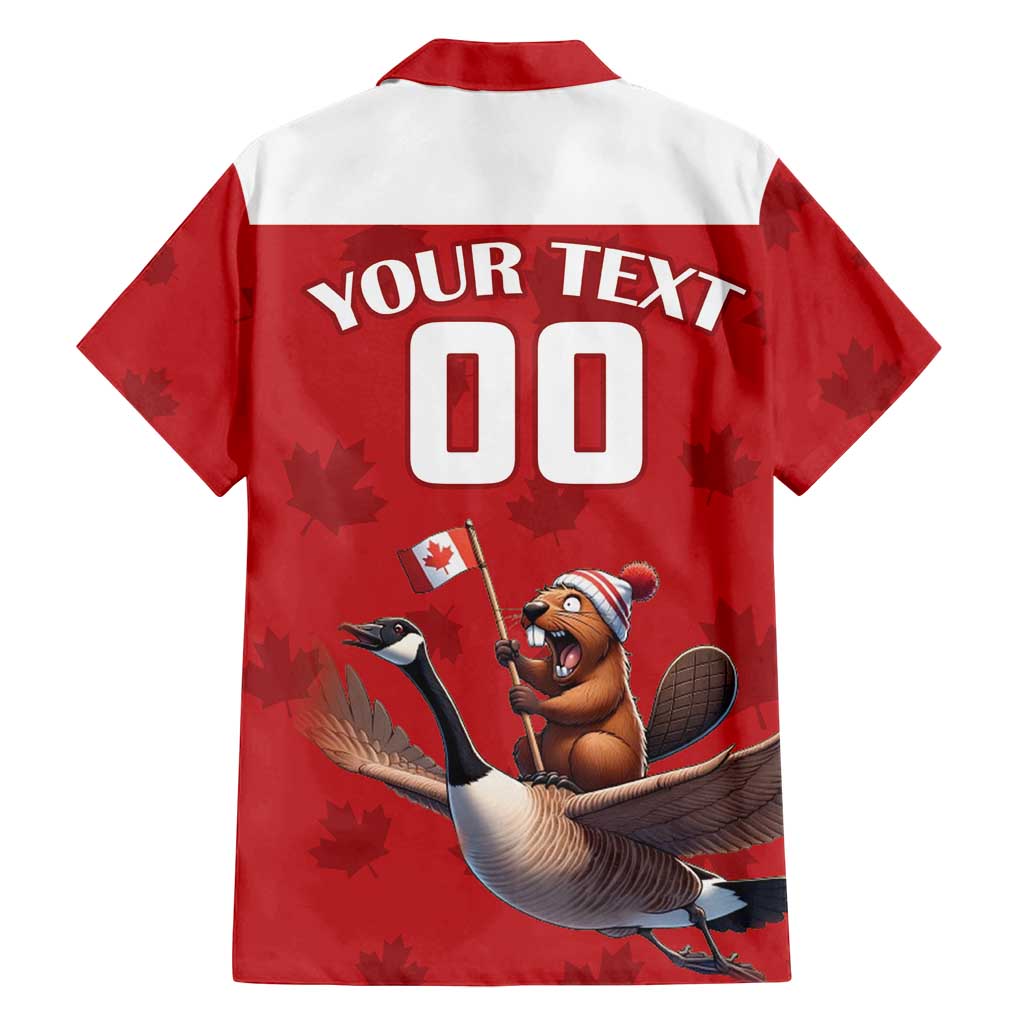 Custom Canada Rugby Family Matching Tank Maxi Dress and Hawaiian Shirt Beaver Riding A Goose - Wonder Print Shop