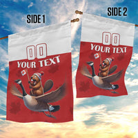 Custom Canada Rugby Garden Flag Beaver Riding A Goose - Wonder Print Shop
