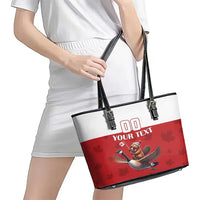 Custom Canada Rugby Leather Tote Bag Beaver Riding A Goose - Wonder Print Shop