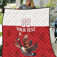 Custom Canada Rugby Quilt Beaver Riding A Goose - Wonder Print Shop