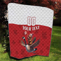 Custom Canada Rugby Quilt Beaver Riding A Goose - Wonder Print Shop