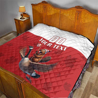 Custom Canada Rugby Quilt Beaver Riding A Goose - Wonder Print Shop