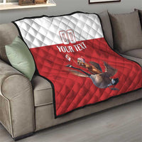 Custom Canada Rugby Quilt Beaver Riding A Goose - Wonder Print Shop