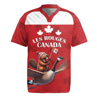 Custom Canada Rugby Rugby Jersey Beaver Riding A Goose - Wonder Print Shop