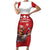 Custom Canada Rugby Short Sleeve Bodycon Dress Beaver Riding A Goose - Wonder Print Shop