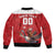 Custom Canada Rugby Sleeve Zip Bomber Jacket Beaver Riding A Goose - Wonder Print Shop