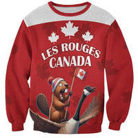 Custom Canada Rugby Sweatshirt Beaver Riding A Goose - Wonder Print Shop