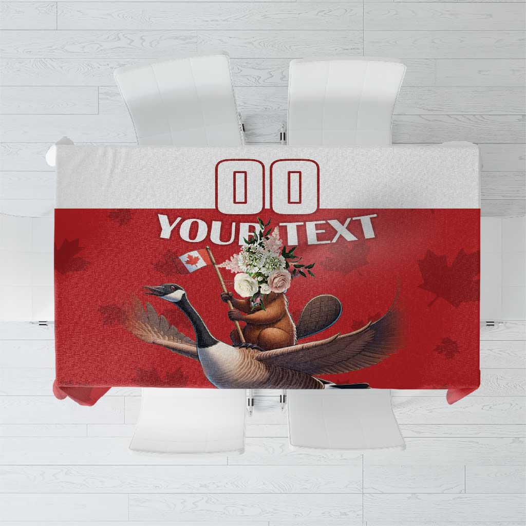 Custom Canada Rugby Tablecloth Beaver Riding A Goose - Wonder Print Shop