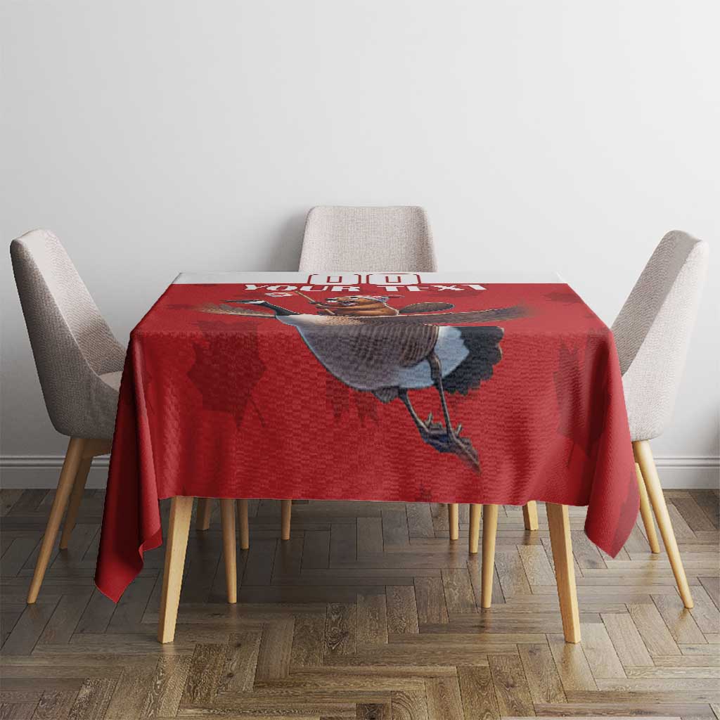 Custom Canada Rugby Tablecloth Beaver Riding A Goose - Wonder Print Shop