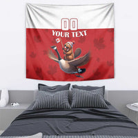 Custom Canada Rugby Tapestry Beaver Riding A Goose - Wonder Print Shop