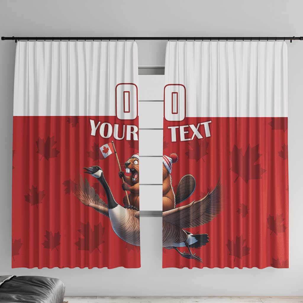 Custom Canada Rugby Window Curtain Beaver Riding A Goose - Wonder Print Shop