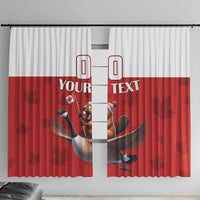 Custom Canada Rugby Window Curtain Beaver Riding A Goose - Wonder Print Shop