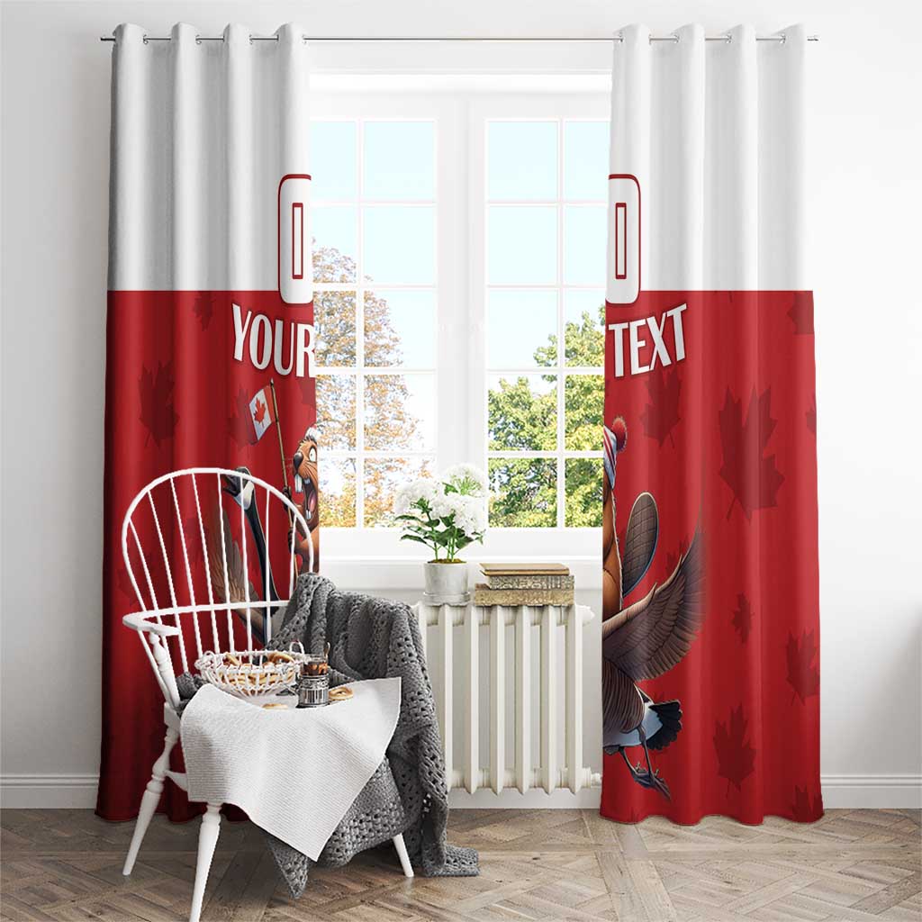 Custom Canada Rugby Window Curtain Beaver Riding A Goose - Wonder Print Shop