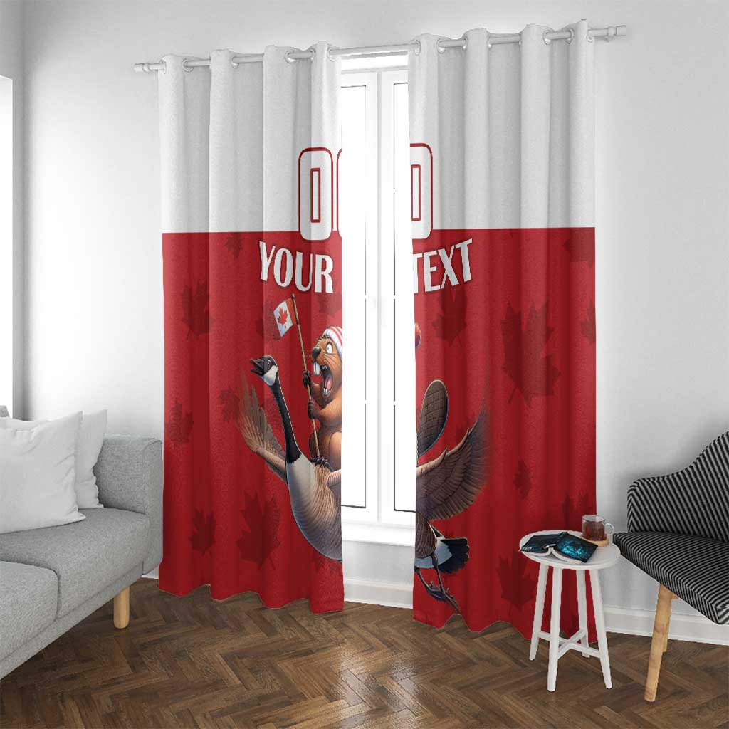 Custom Canada Rugby Window Curtain Beaver Riding A Goose - Wonder Print Shop