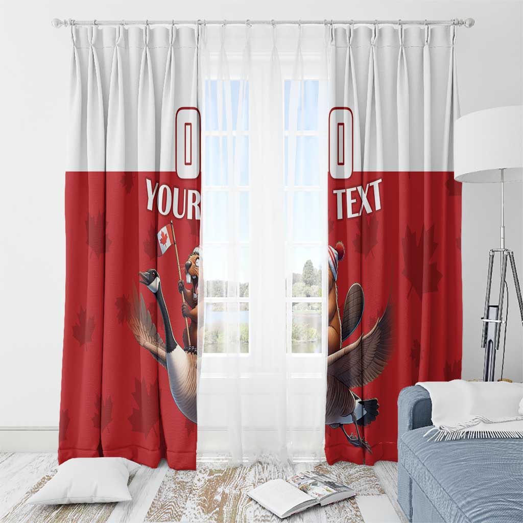 Custom Canada Rugby Window Curtain Beaver Riding A Goose - Wonder Print Shop
