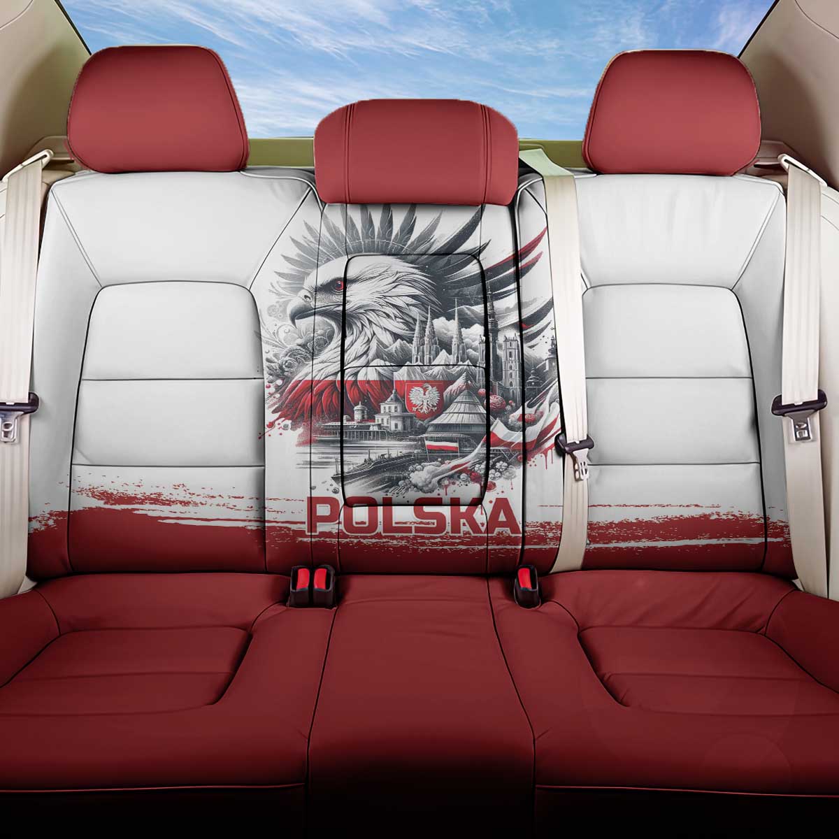 Poland Independence Day Back Car Seat Cover Polska Eagle Proud To Be Polish - Wonder Print Shop