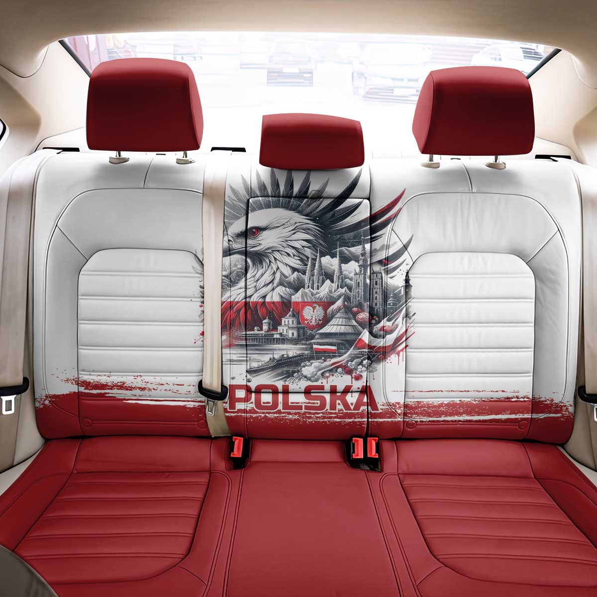 Poland Independence Day Back Car Seat Cover Polska Eagle Proud To Be Polish - Wonder Print Shop