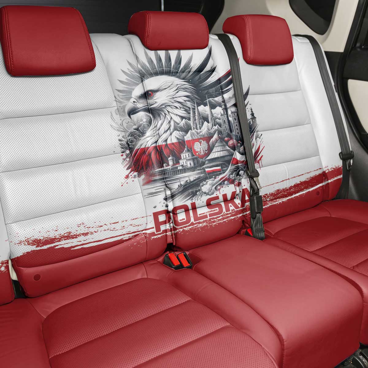Poland Independence Day Back Car Seat Cover Polska Eagle Proud To Be Polish - Wonder Print Shop
