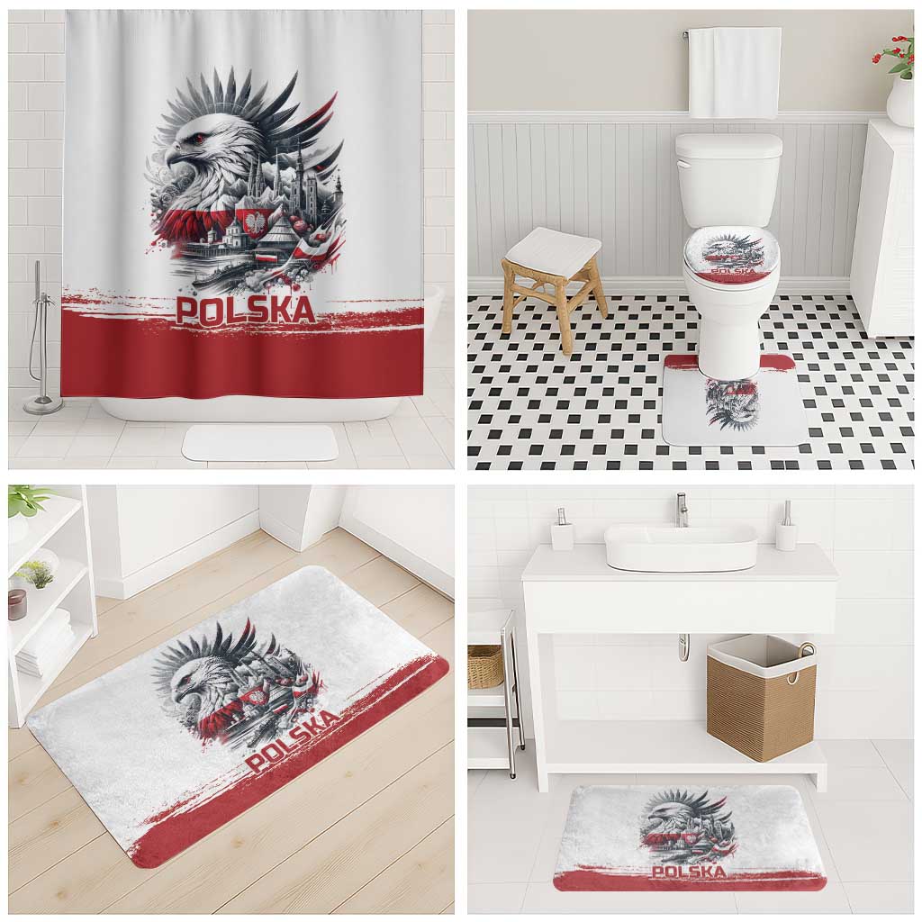Poland Independence Day Bathroom Set Polska Eagle Proud To Be Polish - Wonder Print Shop