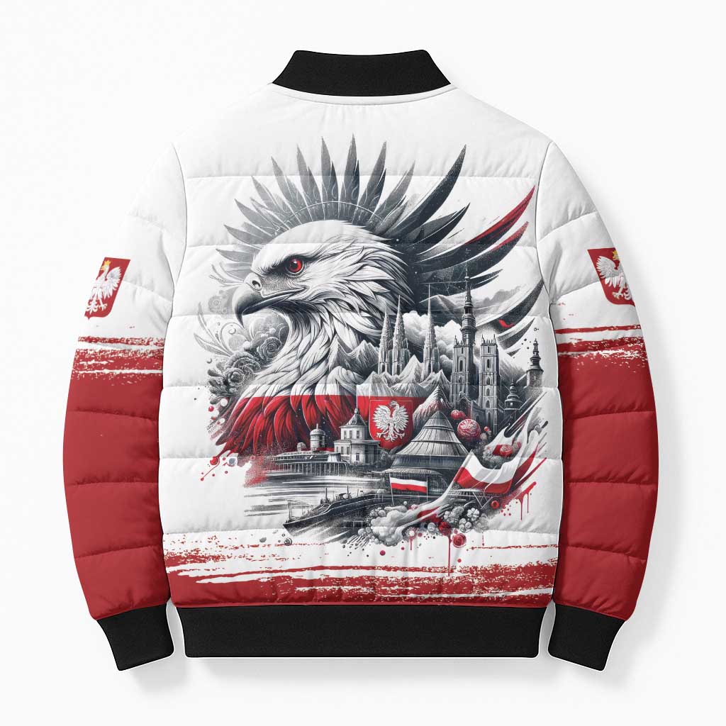 Poland Independence Day Bomber Puffer Jacket Polska Eagle Proud To Be Polish - Wonder Print Shop
