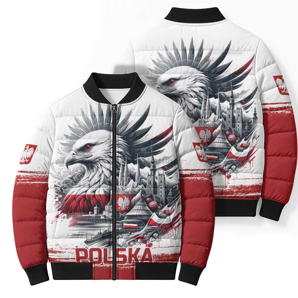 Poland Independence Day Bomber Puffer Jacket Polska Eagle Proud To Be Polish - Wonder Print Shop