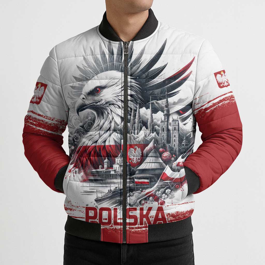 Poland Independence Day Bomber Puffer Jacket Polska Eagle Proud To Be Polish - Wonder Print Shop