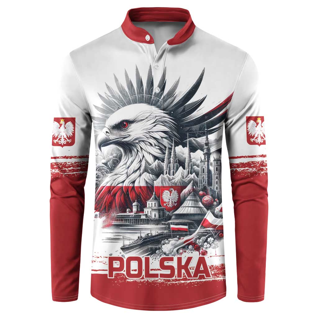 Poland Independence Day Button Sweatshirt Polska Eagle Proud To Be Polish - Wonder Print Shop