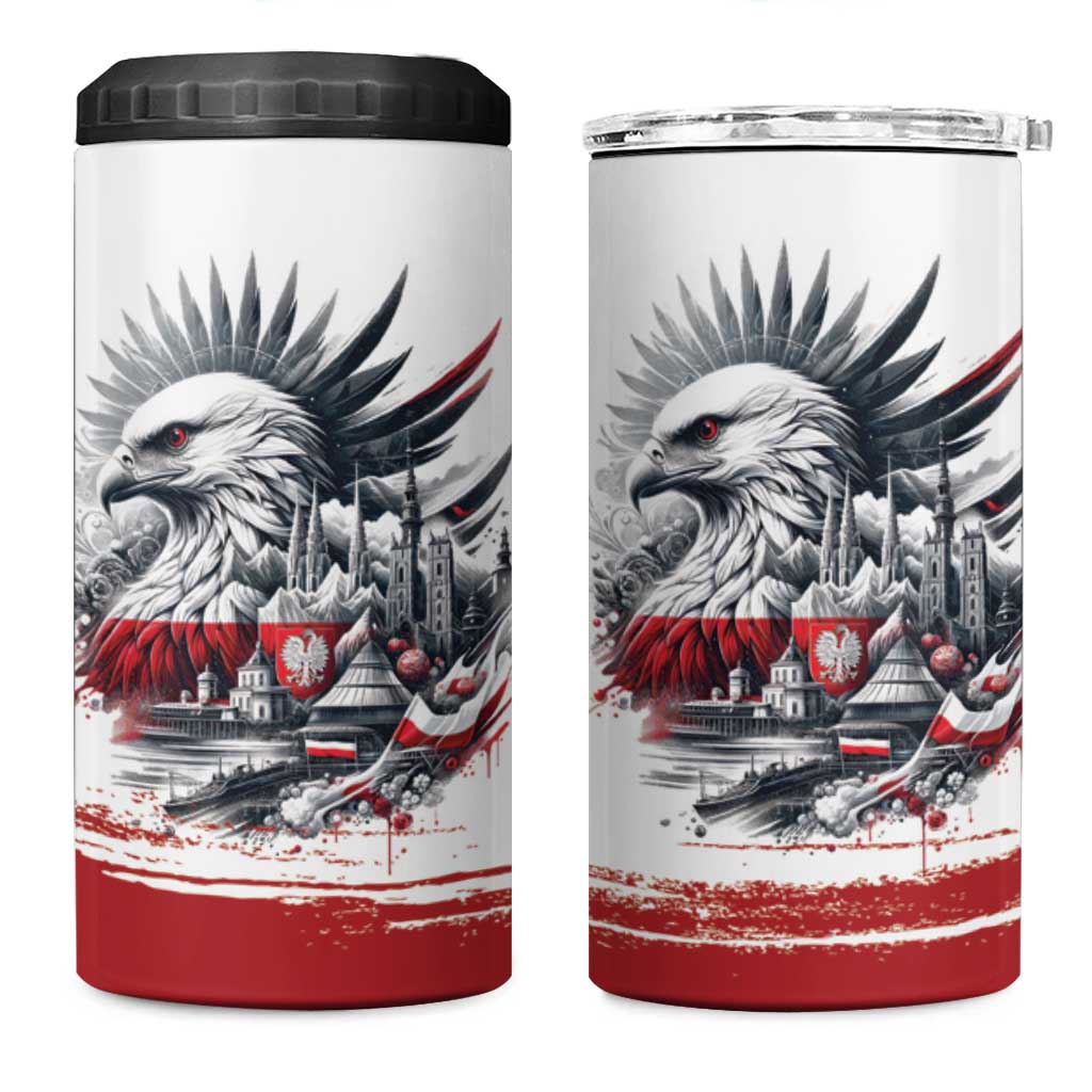 Poland Independence Day 4 in 1 Can Cooler Tumbler Polska Eagle Proud To Be Polish - Wonder Print Shop