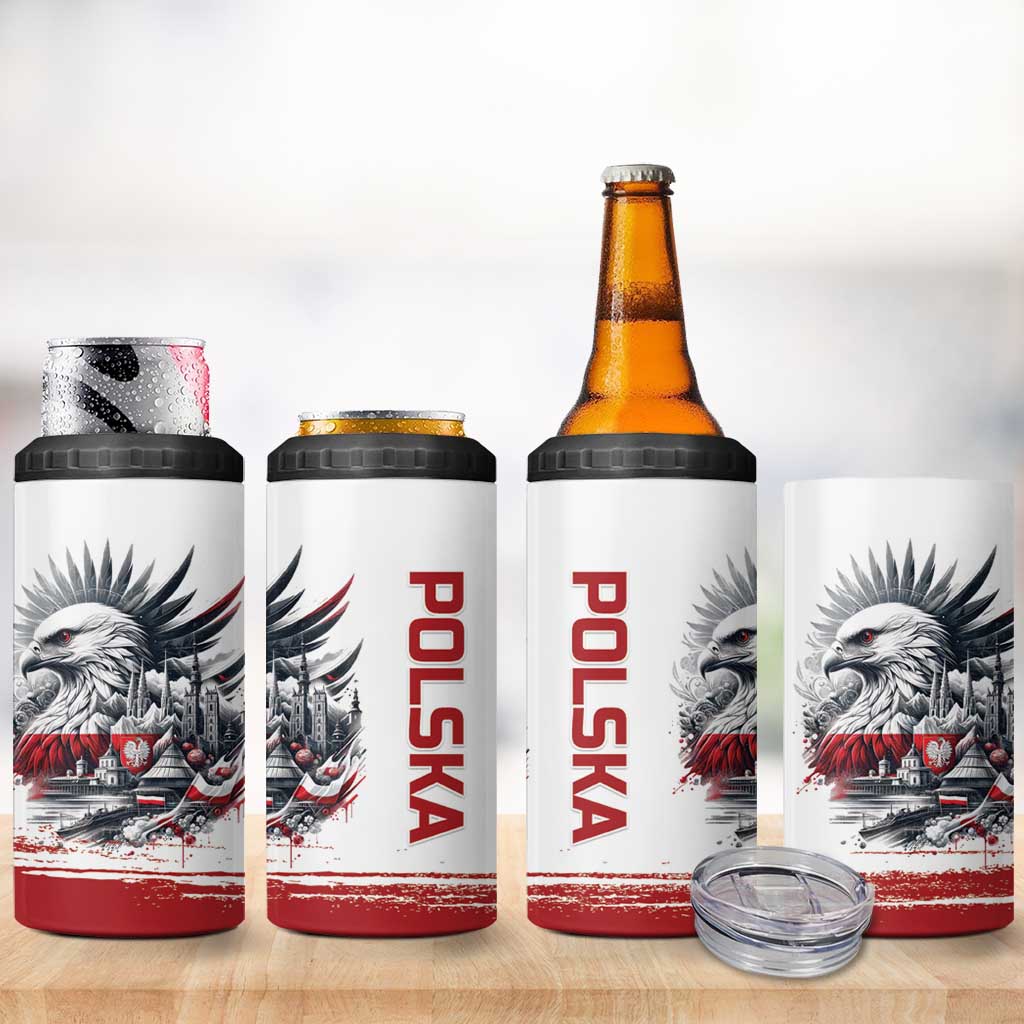 Poland Independence Day 4 in 1 Can Cooler Tumbler Polska Eagle Proud To Be Polish - Wonder Print Shop