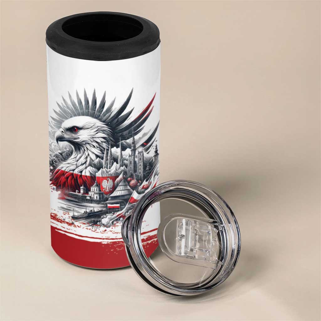 Poland Independence Day 4 in 1 Can Cooler Tumbler Polska Eagle Proud To Be Polish - Wonder Print Shop