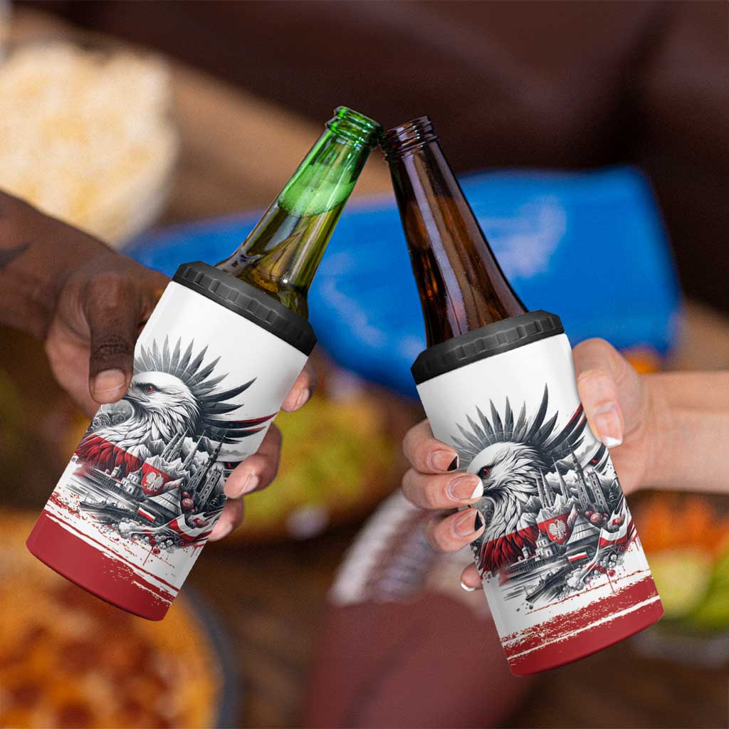 Poland Independence Day 4 in 1 Can Cooler Tumbler Polska Eagle Proud To Be Polish - Wonder Print Shop