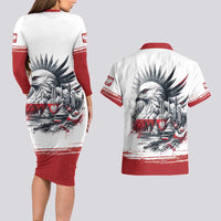 Poland Independence Day Couples Matching Long Sleeve Bodycon Dress and Hawaiian Shirt Polska Eagle Proud To Be Polish - Wonder Print Shop