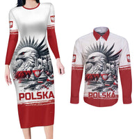 Poland Independence Day Couples Matching Long Sleeve Bodycon Dress and Long Sleeve Button Shirt Polska Eagle Proud To Be Polish - Wonder Print Shop