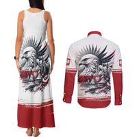 Poland Independence Day Couples Matching Tank Maxi Dress and Long Sleeve Button Shirt Polska Eagle Proud To Be Polish - Wonder Print Shop
