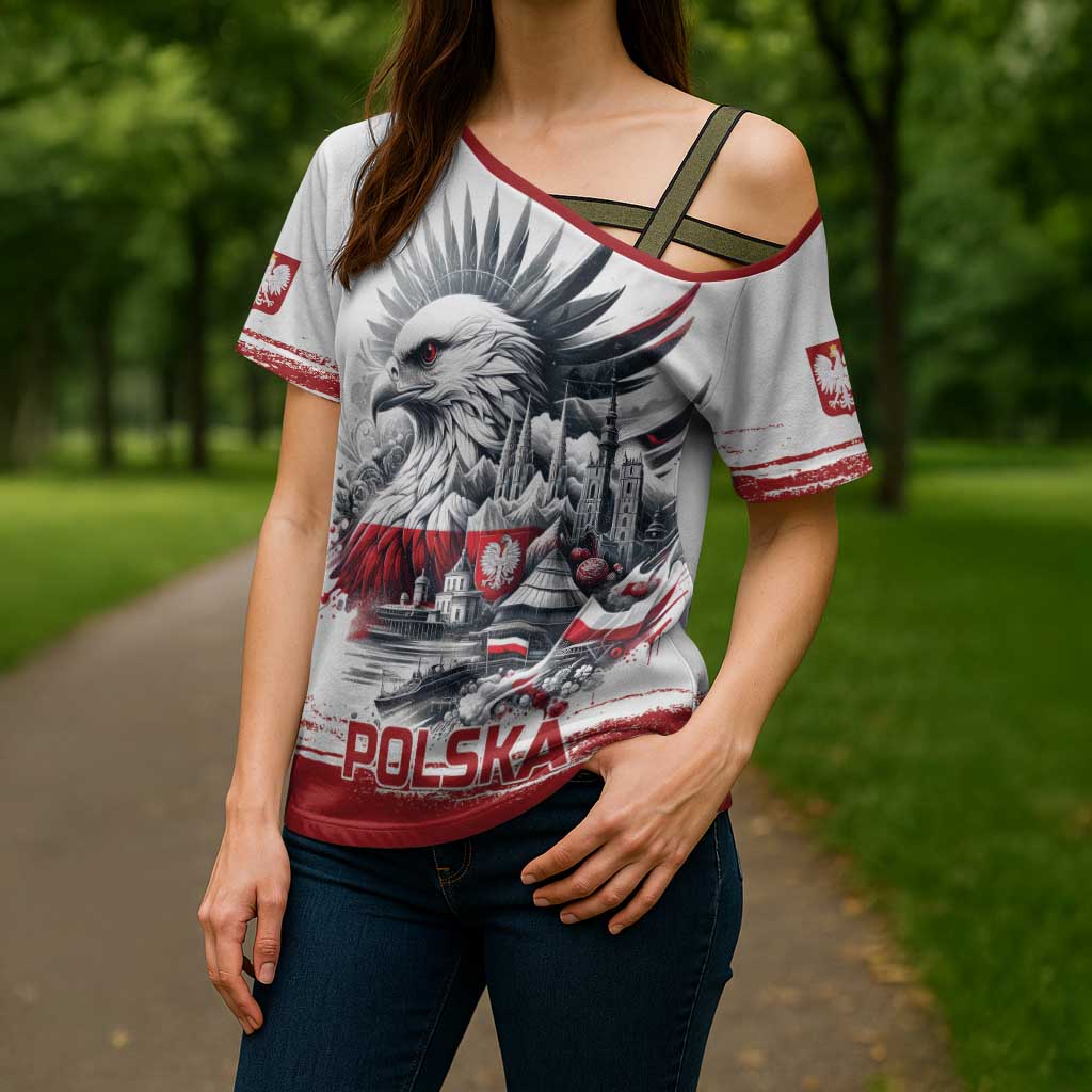 Poland Independence Day Cross Shoulder Shirt Polska Eagle Proud To Be Polish - Wonder Print Shop