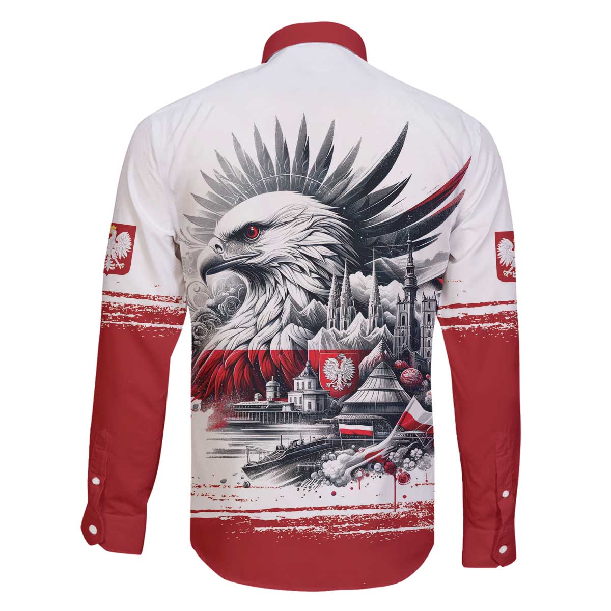 Poland Independence Day Family Matching Off The Shoulder Long Sleeve Dress and Hawaiian Shirt Polska Eagle Proud To Be Polish - Wonder Print Shop