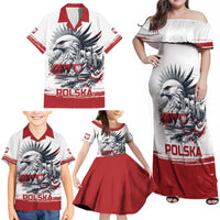 Poland Independence Day Family Matching Off Shoulder Maxi Dress and Hawaiian Shirt Polska Eagle Proud To Be Polish - Wonder Print Shop