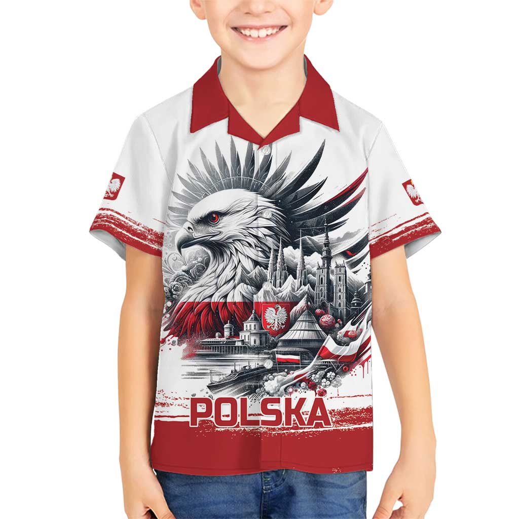 Poland Independence Day Family Matching Off Shoulder Maxi Dress and Hawaiian Shirt Polska Eagle Proud To Be Polish - Wonder Print Shop