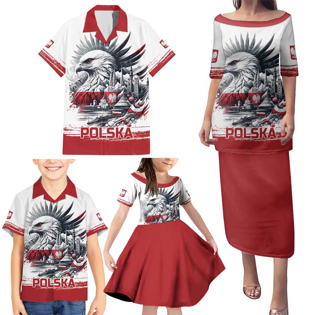 Poland Independence Day Family Matching Puletasi and Hawaiian Shirt Polska Eagle Proud To Be Polish - Wonder Print Shop