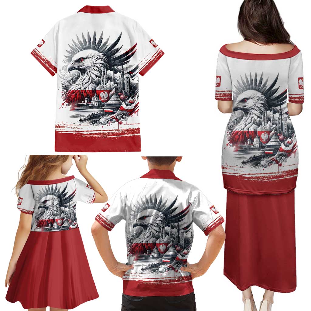 Poland Independence Day Family Matching Puletasi and Hawaiian Shirt Polska Eagle Proud To Be Polish - Wonder Print Shop