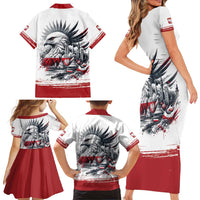 Poland Independence Day Family Matching Short Sleeve Bodycon Dress and Hawaiian Shirt Polska Eagle Proud To Be Polish - Wonder Print Shop