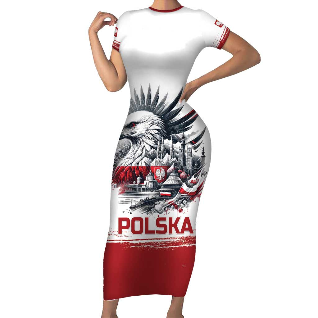 Poland Independence Day Family Matching Short Sleeve Bodycon Dress and Hawaiian Shirt Polska Eagle Proud To Be Polish - Wonder Print Shop