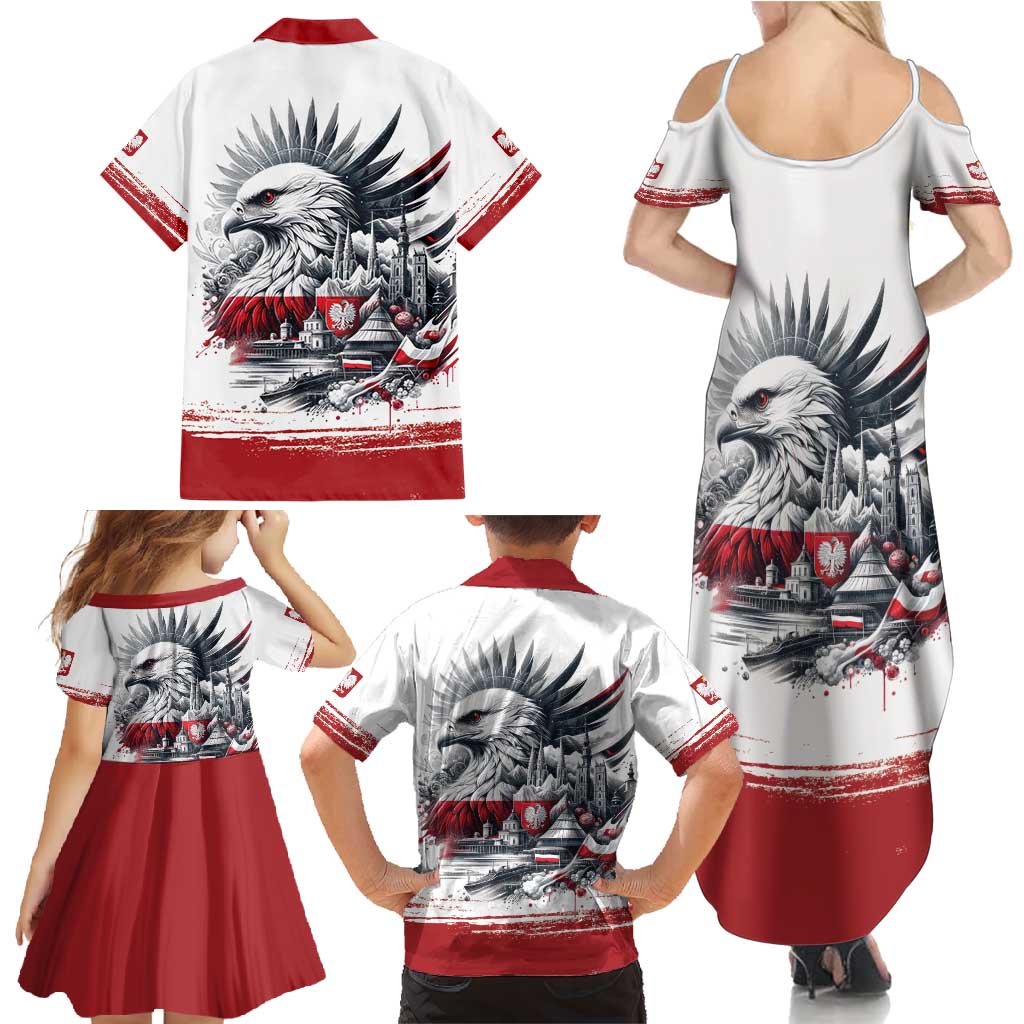 Poland Independence Day Family Matching Summer Maxi Dress and Hawaiian Shirt Polska Eagle Proud To Be Polish - Wonder Print Shop